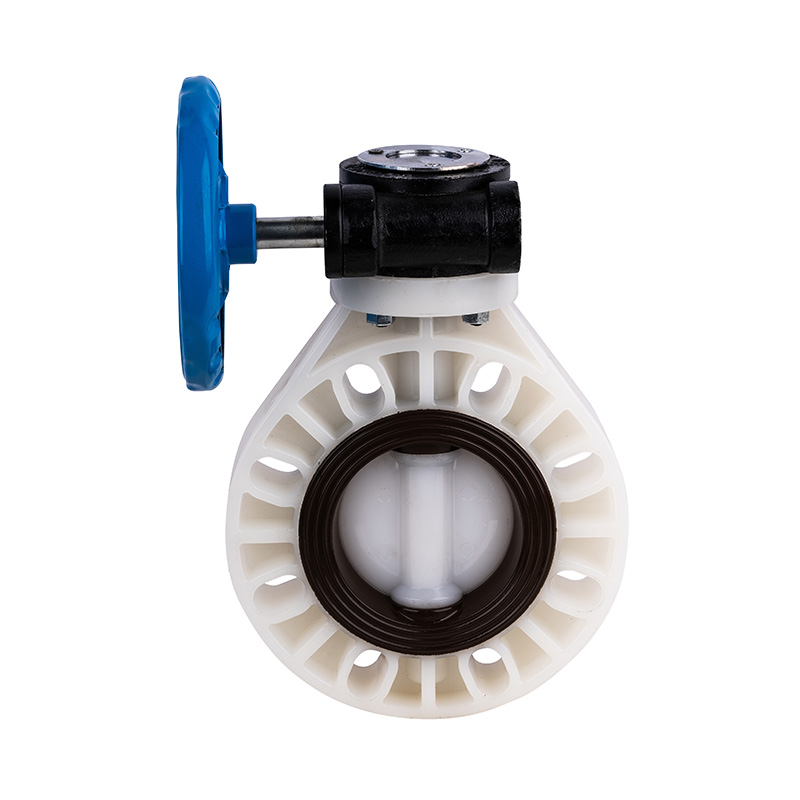 PVDF D371X-10F leptir ventil s pužnim zupčanikom DN40-1000 40A-1000A JIS standard